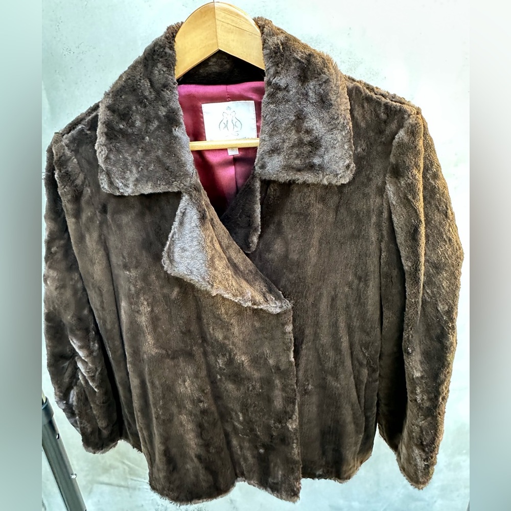 Rebecca Taylor Faux Fur Coat Size 6